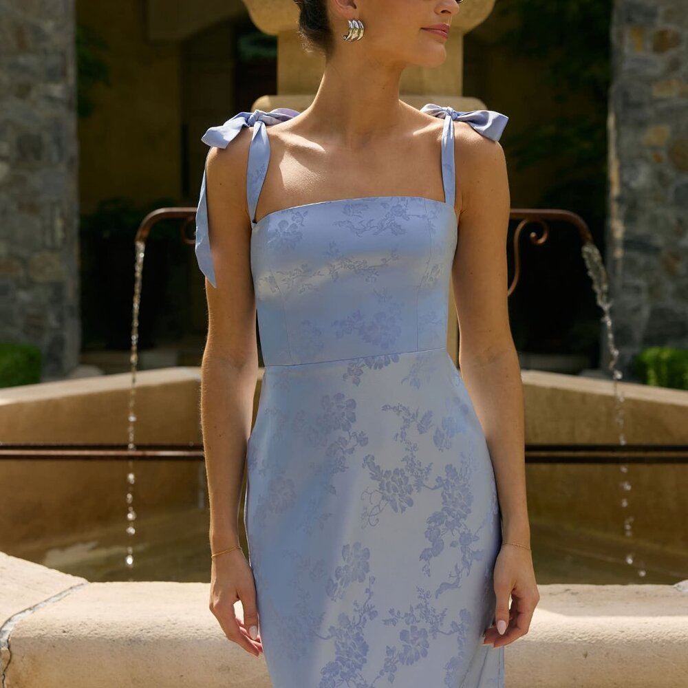 Park & Fifth Dalton Dress Size MM / Cornflower Jacquard - Picture 3 of 5